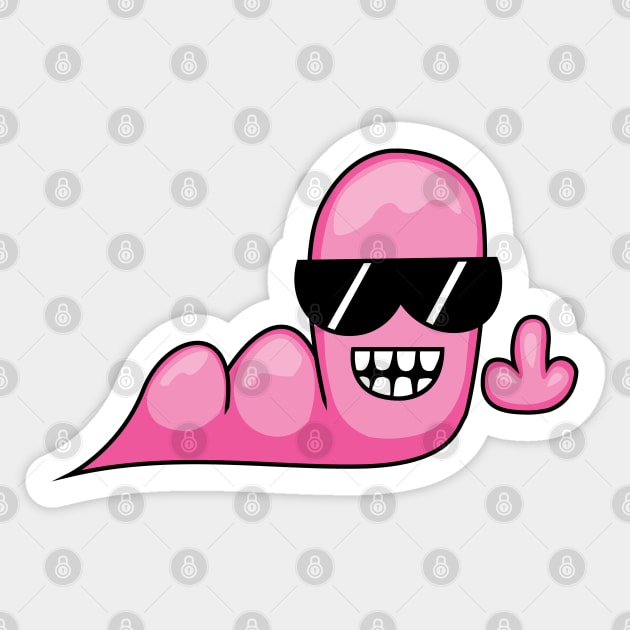 Cool worm Sticker by defytees